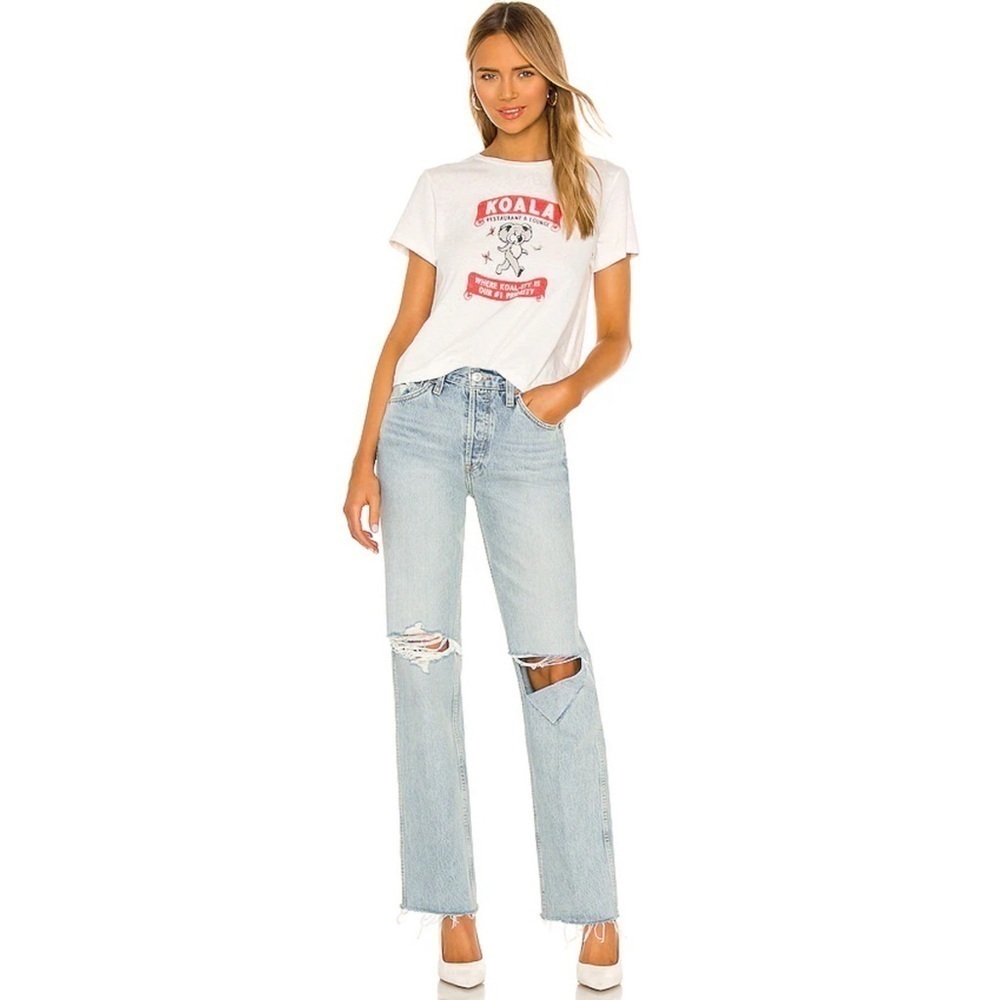 Re/done Originals 90s High Rise Loose Jeans in Breezy Indigo With Rips 28